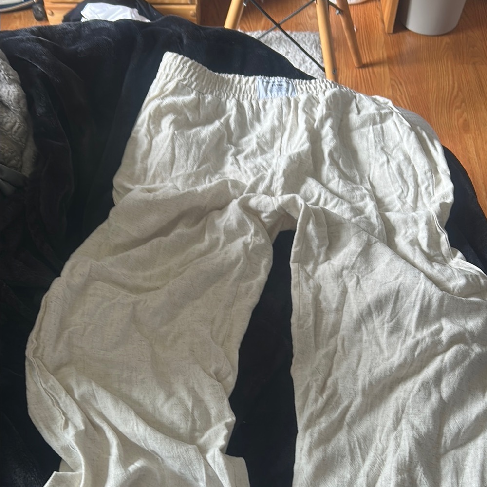 SHEIN Cream Wide Leg Pants